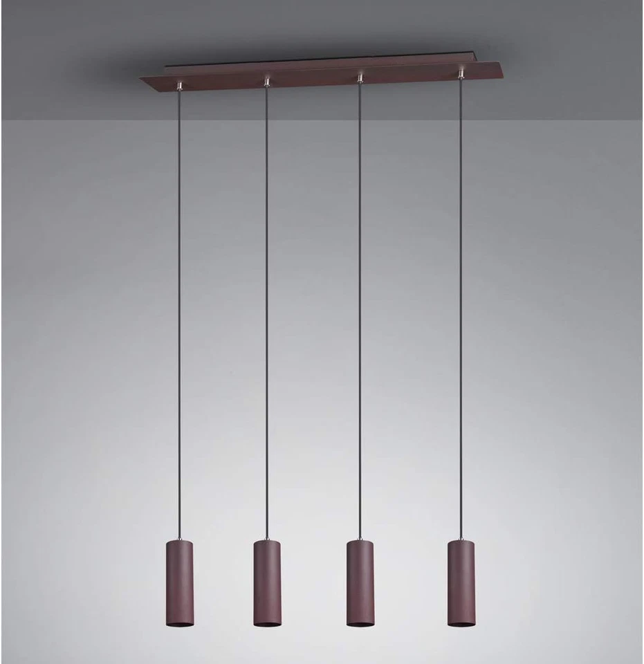 Trio Leuchten Marley 312400424 Luce Pendentependel 4-Flammig, Viola (Rostfarbig) - Immagine 2 di 4