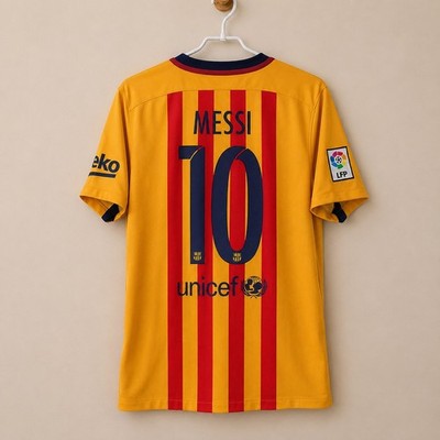 Barcelona Away Football Shirt Jersey Nike 2015 2016 Size L Lionel Messi 