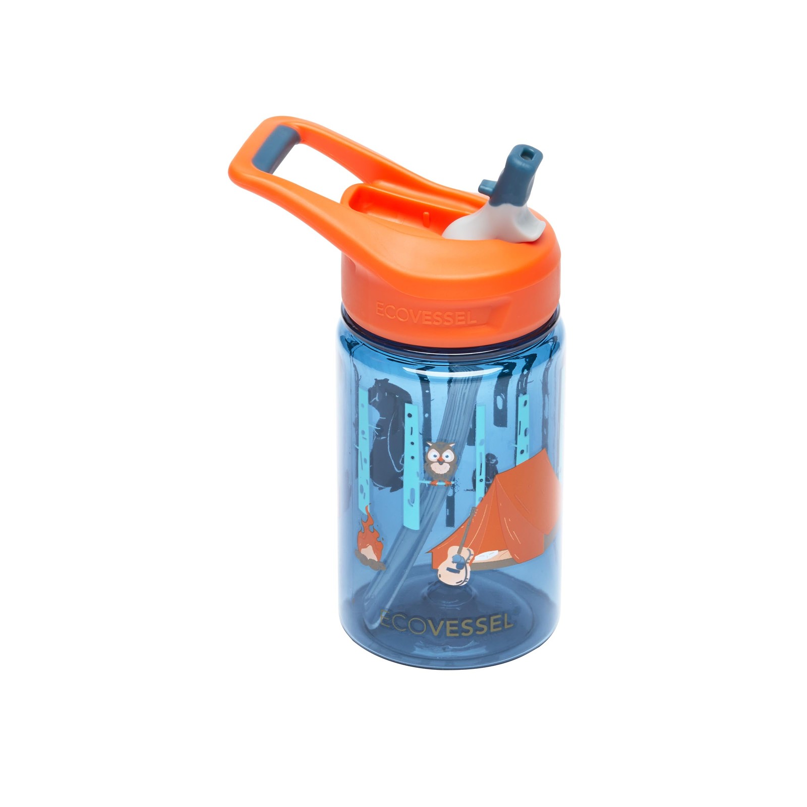 EcoVessel SPLASH Tritan Plastic Kids Water Bottle with 12 Ounces, Camping 
