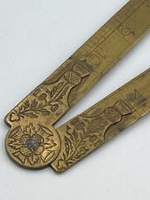 Rare 19thC * W. Marples & Sons * THISTLE Design FOLDING BRASS RULE * 24 Inch *