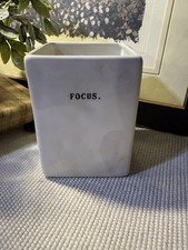 Rae Dunn Artesian Collection By Magenta "FOCUS" Ceramic 4-1/2" Pencil/Pen Holder