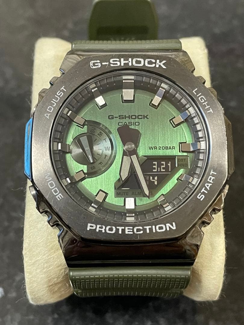 Casio G SHOCK GM 2100B 3AJF Green Quartz Wristwatch Mens Unisex 