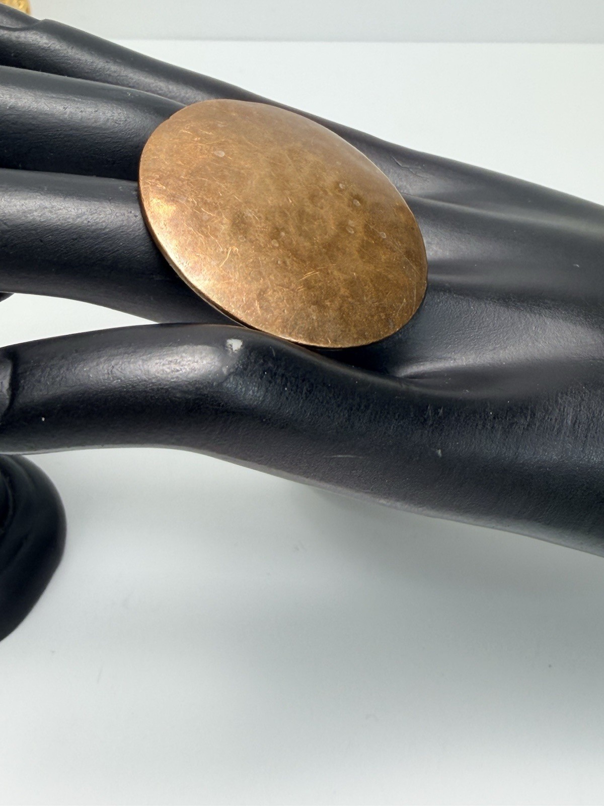 Vintage Solid Copper Adjustable Ring Sculptural D… - image 2