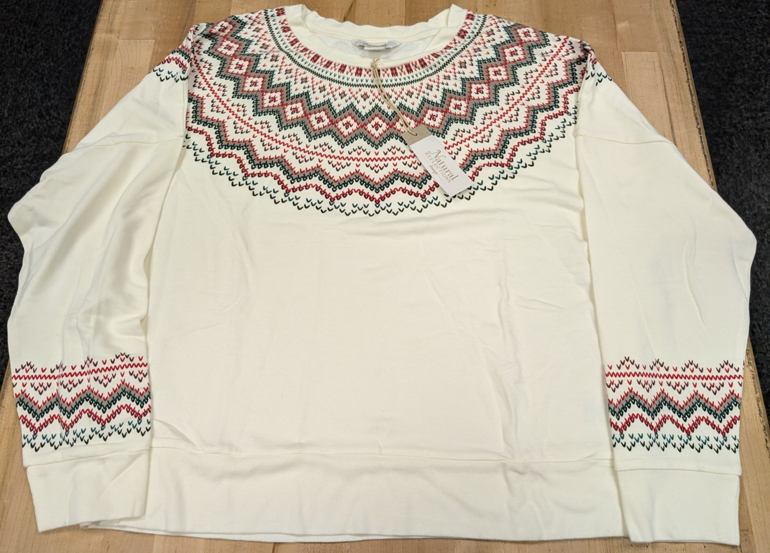 Natural Reflections Fairisle Print Sweatshirt Women's Large