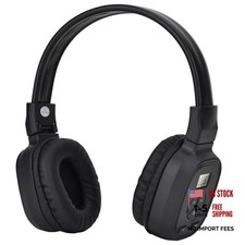 Portable Personal FM Radio Headphones with Good Reception, LED Display, Soft