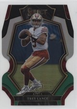 2022 Panini Select Premier Level Black & Green Prizm Die-Cut Trey Lance 07rd