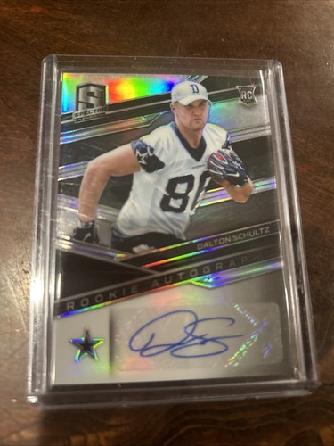 2018 Panini Spectra Nebula Dalton Schultz ROOKIE RC AUTO DALLAS COWBOYS - Picture 3 of 3