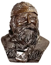 1992 Troutman Native American Indian Hand Painted Wood World Brown Black 6.25" T