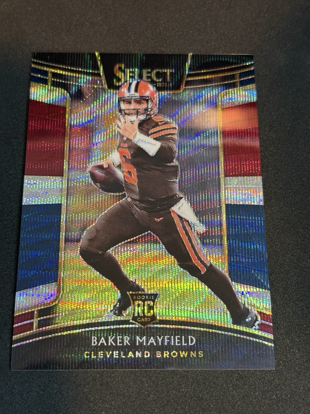 2018 Panini Select - Baker Mayfield #30 Tri-Color /199 (RC) - Rookie Prizm