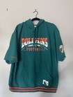 Rare Mitchell Ness Miami Dolphins Size XL Short Sleeve Hoodie Authentic