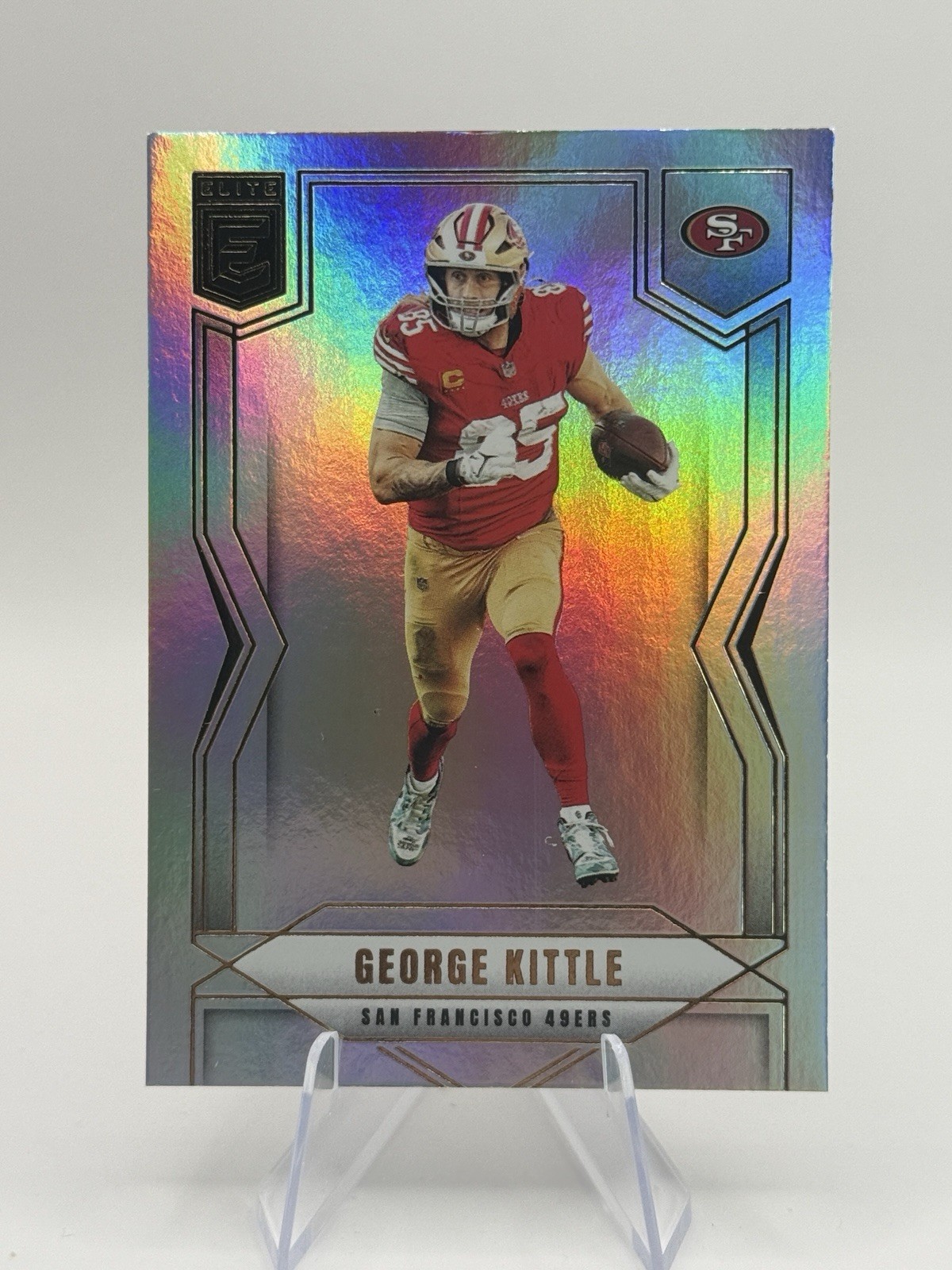 George Kittle #16 Football Cards 2025 Panini Donruss Elite trading card — raw and PSA graded price guide