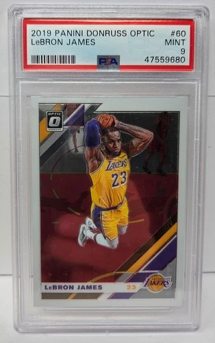 2019 Donruss Optic Lakers LEBRON JAMES Basketball Card PSA 9 MINT