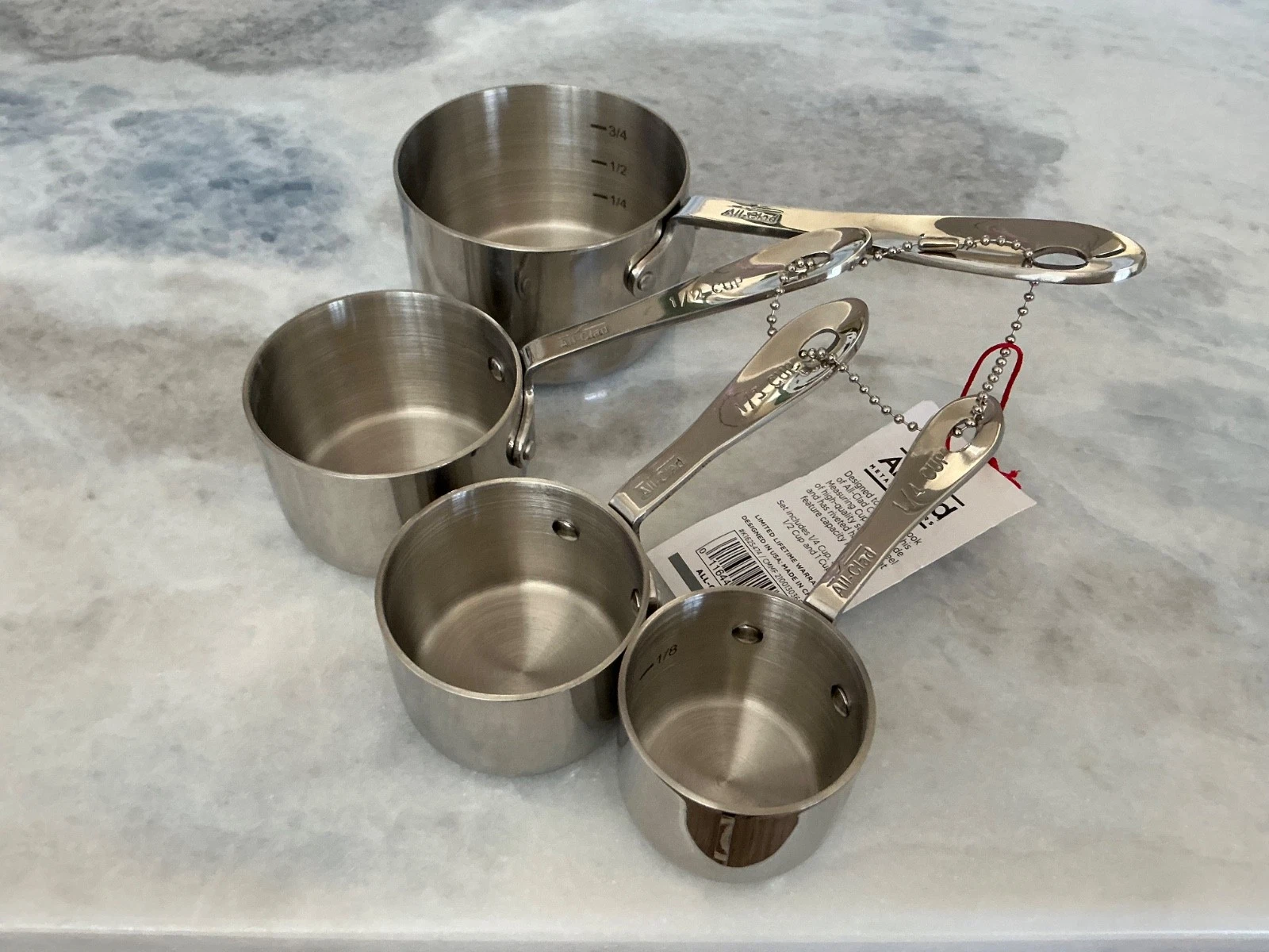 All-Clad 4-Piece Stainless Steel Measuring Cup Set NEW WITH TAG