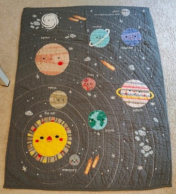 Crate and Barrel  Land of Nod Deep Space Crib Quilt 100% Cotton 497988