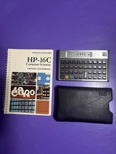 Vintage HP-16C Computer Programming Calculator W/Case And Manual. Tested /Works.