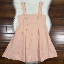 Banana Republic Women's Size 10 Peach Sleeveless Kenza Linen Mini Babydoll Dress