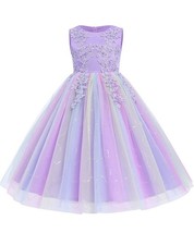 Floral Girls Embroidered lace beaded weddings, pageants formal party, princess