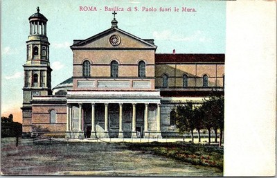 Rome Italy Basilica Di San Paolo Fuori Le Mura Vintage Postcard