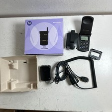 Vintage Motorola Stratac ST7868W Black Dual-Band Wireless Flip Cell Phones