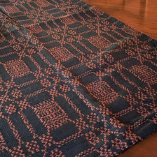 NEW PRIMITIVE PUMPKIN BLACK WOVEN TABLE RUNNE...