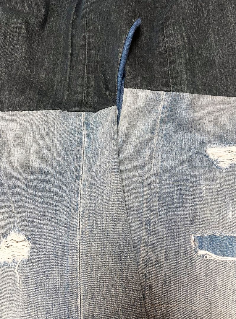 Maxi Length Reconstructed Remake Patchwork Wide D… - image 8