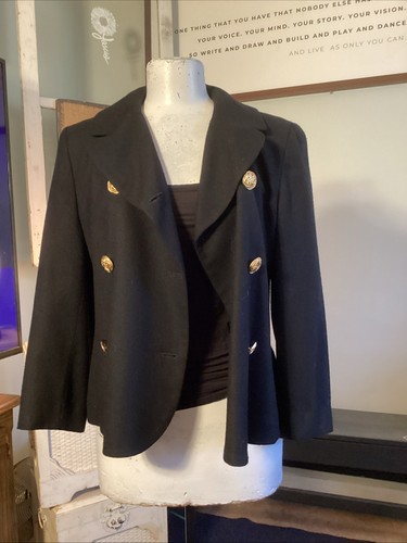 Pendleton 100% Schurwolle Blazer Sakko Gr. 10 schwarz zweireihig Goldknopf - Bild 9 von 11