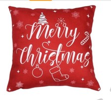 Merry Christmas Deer Christmas Linen Throw Pillow Cover Winter Holiday Decor 20  