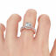 thumbnail 3  - 2pcs Rose Gold Rhinestone Inlaid Square Ring Women&#039;s Engagement Jewelry L