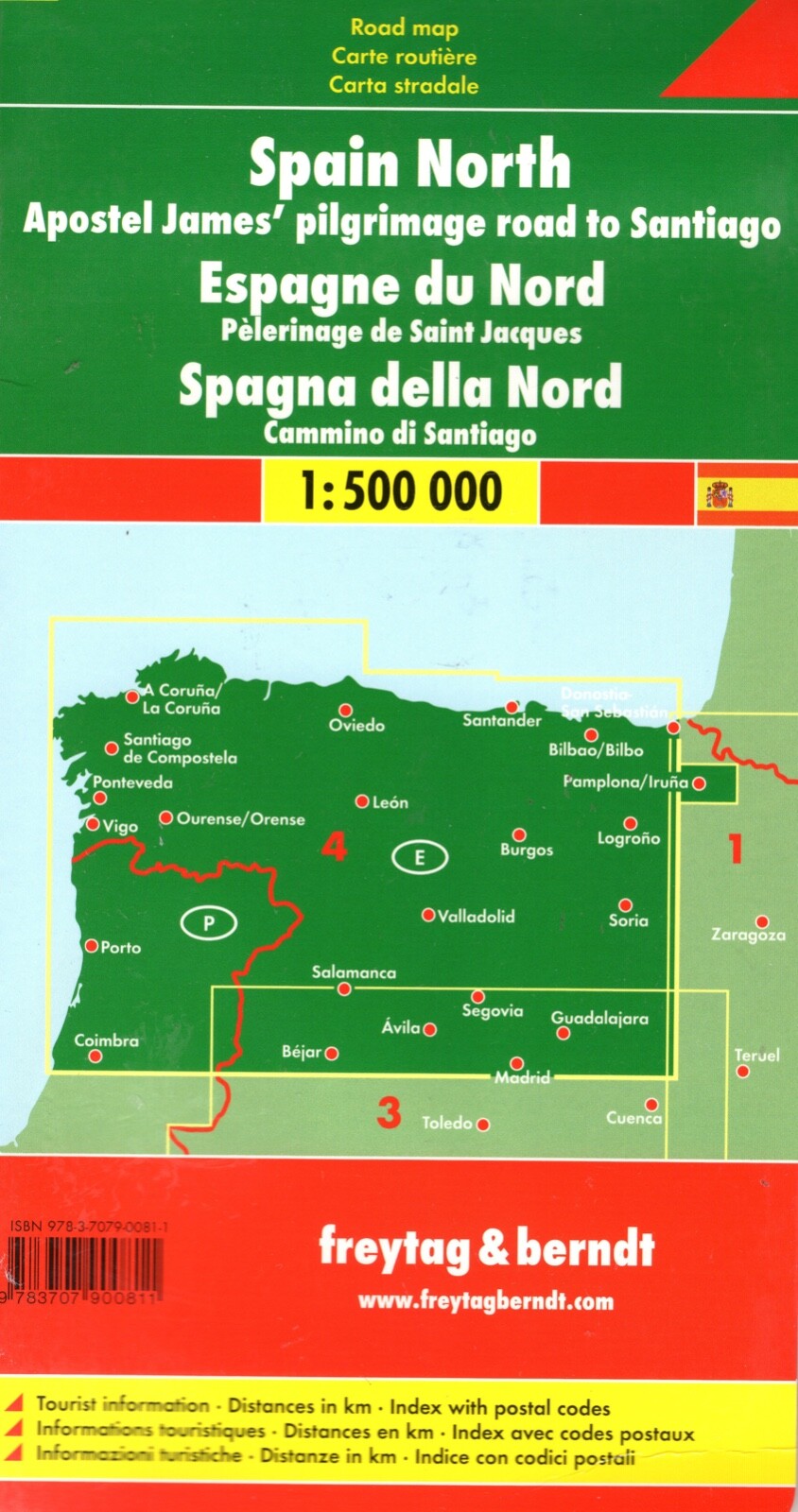 Spain North/Way of St. James Map by Freytag & Berndt (2002) (BRAND NEW)