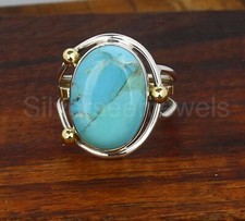 Natural Blue Turquoise Ring 925 Sterling Silver Ring, Designer Band Ring