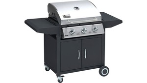 Landmann Gasgrill Wagen Calgary Silber Schwarz 3 Brenner Gas