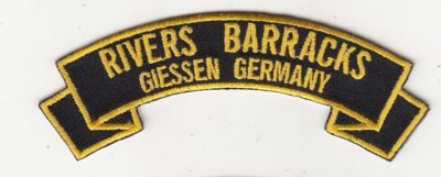 Rivers Barracks, Giessen Germany 4'' embroidered rocker tab patch