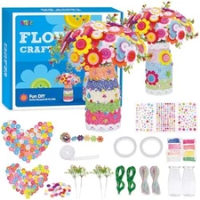 Flower Craft Kit For Kidsmake Your Own Flower Bouquet With Buttonsdiy Activity G