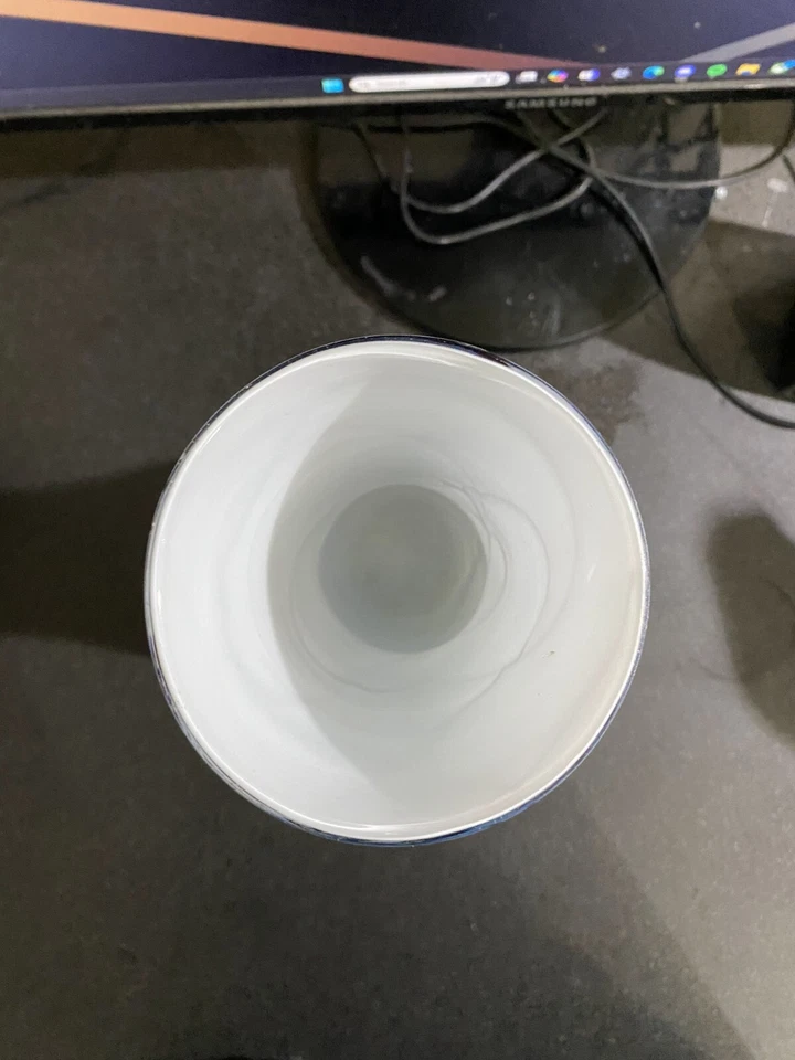 Абстрактное стекло белый с черный Drizzle художественное стекло ваза - шикарный! - Изображение 2 из 4