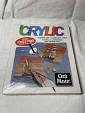 Vintage Craft Master 'Crylic #16005 Sea And Sails Paint By Number Set NIB