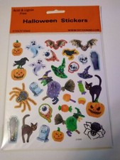 Crafts Stickers Halloween Icons Bats Pumpkins Spiders Witches Ghosts RIP Candy