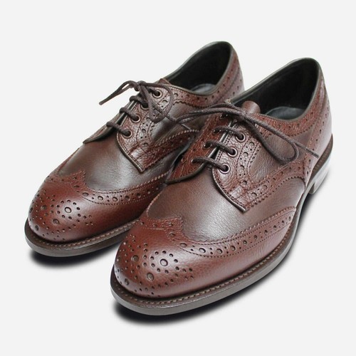 Deerskin Brogue Shoes with Dainite Sole 