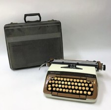 Smith-Corona Classic 12 Typewriter Vintage Portable Brown w/ hard Case Working thumbnail