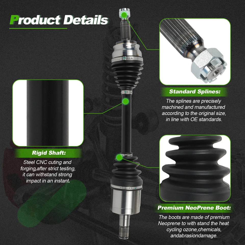 Eje delantero izquierdo FWD/4WD CV para Jeep Compass Patriot 2014-2017 2,4 L automático Foto 3 de 4