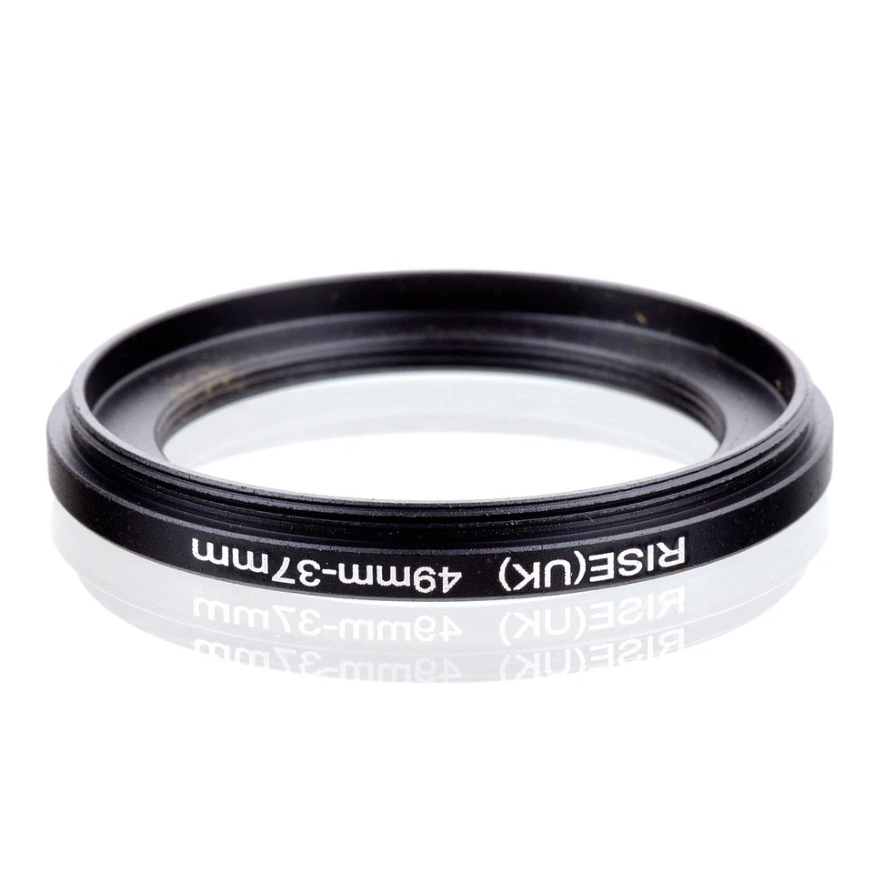 RISE 49mm-37mm 49-37 mm 49 to 37 Step down Ring Filter Adapter black - Image 2 of 4
