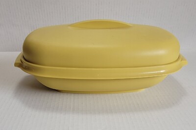 Tupperware Vintage Harvest Gold 1273-5 Microwave Vegetable Rice Steamer 4 pieces