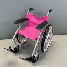BATTAT Our Generation Wheelchair Pink Black for 18 Inch Dolls Rolls  Folds