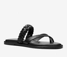 Michael Kors Alba Thong Slide Sandal Black Size 6 New In Box 165