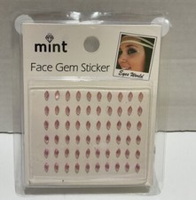 Mint Face Gem Stickers Pink Oval Rhinestone - 60 Pieces