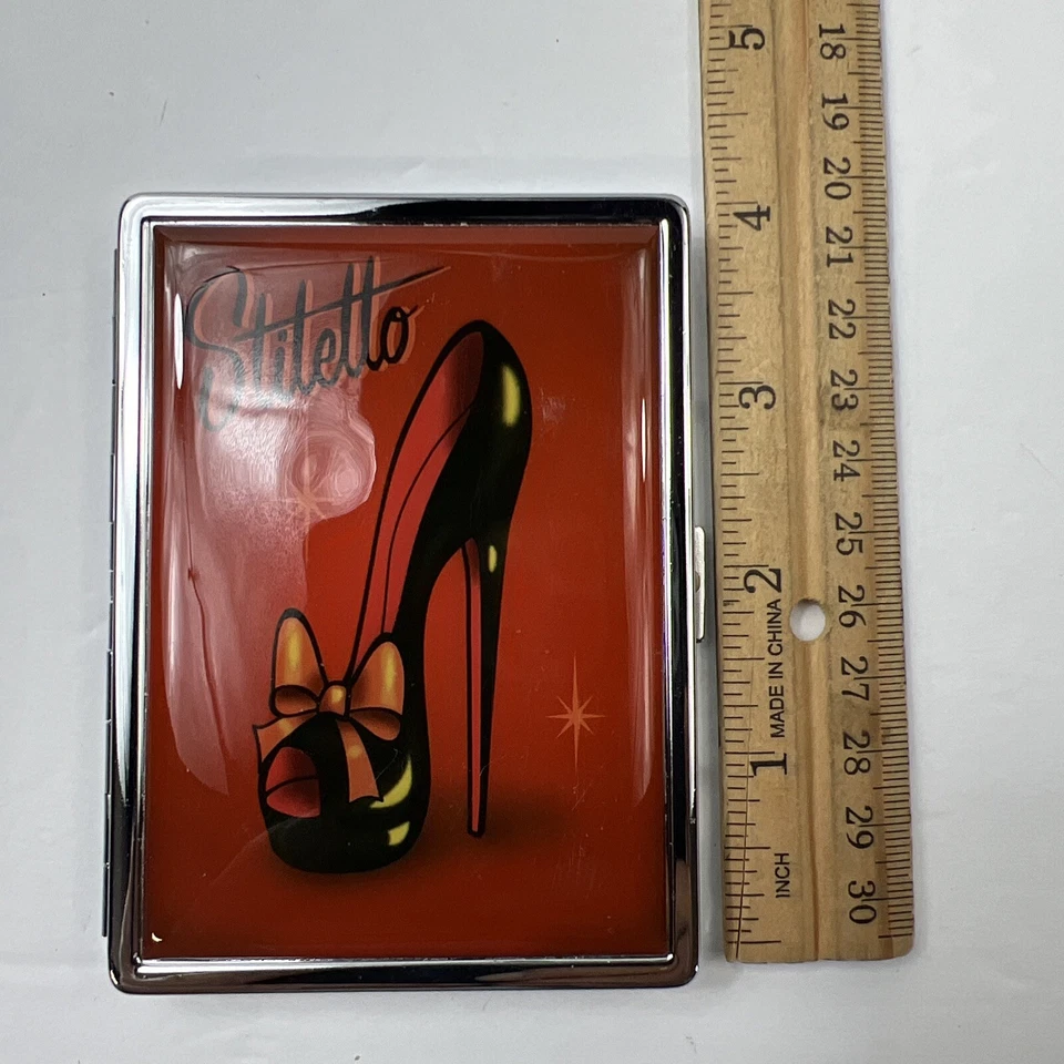 Fluff Hello сексуальный черный Stiletto и розовый бант металлический ID зеркало чехол компактное зеркало - Изображение 2 из 4