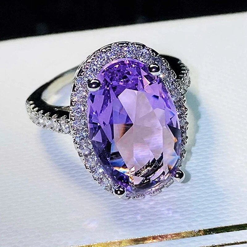 Purple cubic zirconia best sale ring