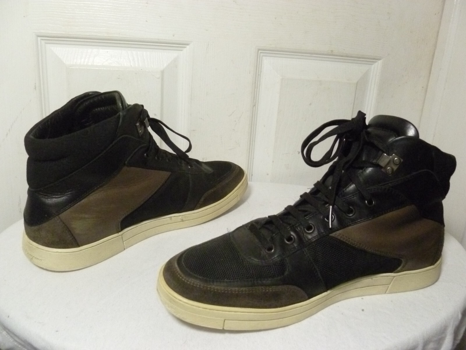 SALVATORE FERRAGAMO MULTI-COLOR HIGH TOP SNEAKERS MEN'S SZ 10 EE