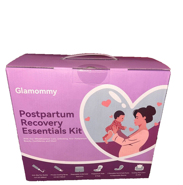 56-Piece Postpartum Recovery Kit Disposable Underwear Hot/Cold Packs Peri Bottle