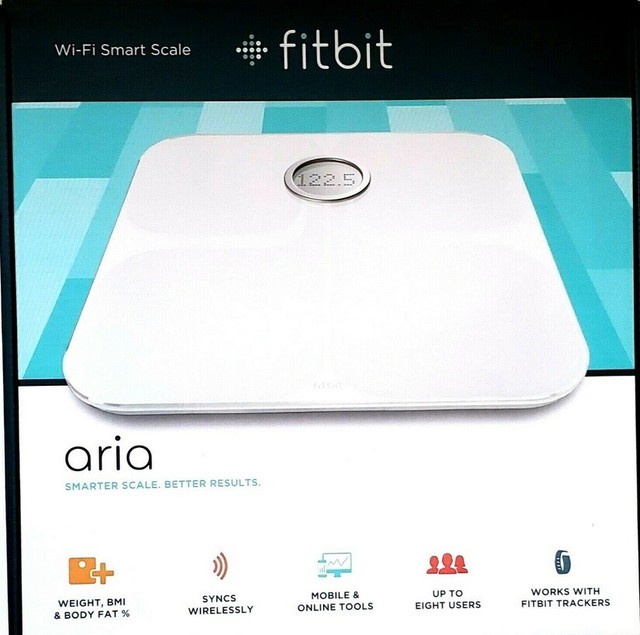 Fitbit Aria WiFi Smart Bathroom Fitness Scale FB201W White Water