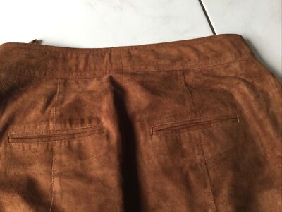 Jupe Kookai Taille 36/38 En Cuir Daim Chèvre Camel - Occasion Très Bon état, Style Mini